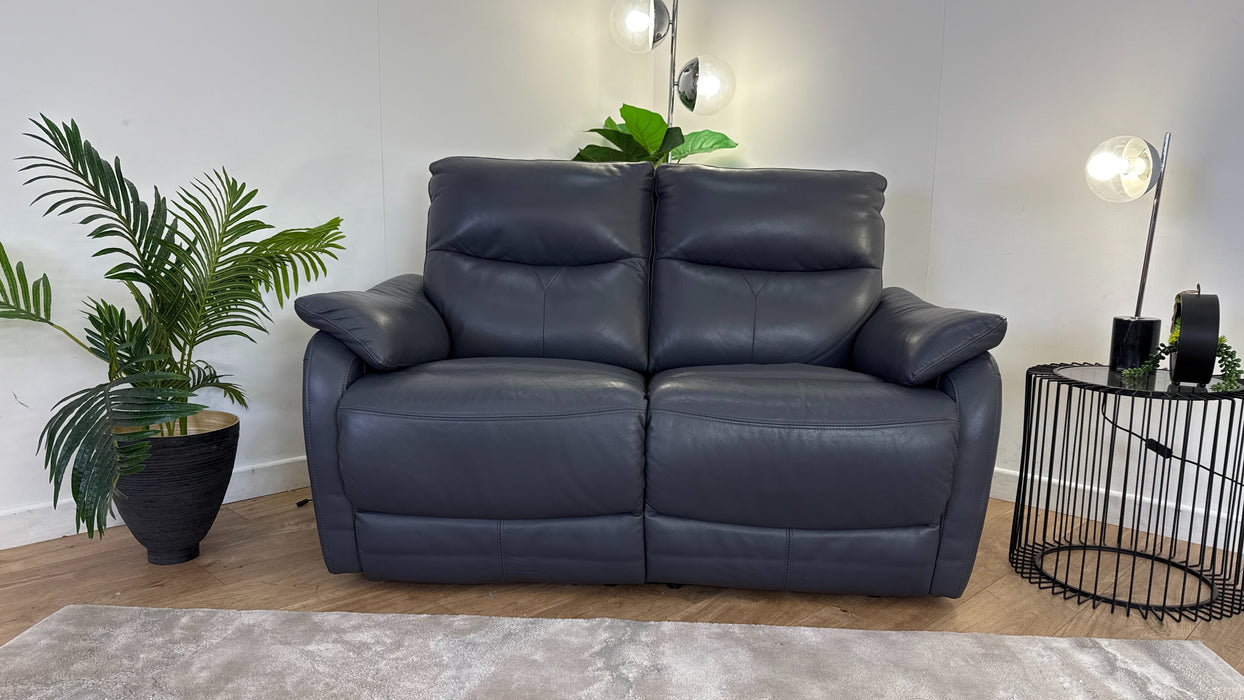 Sofology Albion Leather 2 Seater Manual Recliner in Lavender Grey