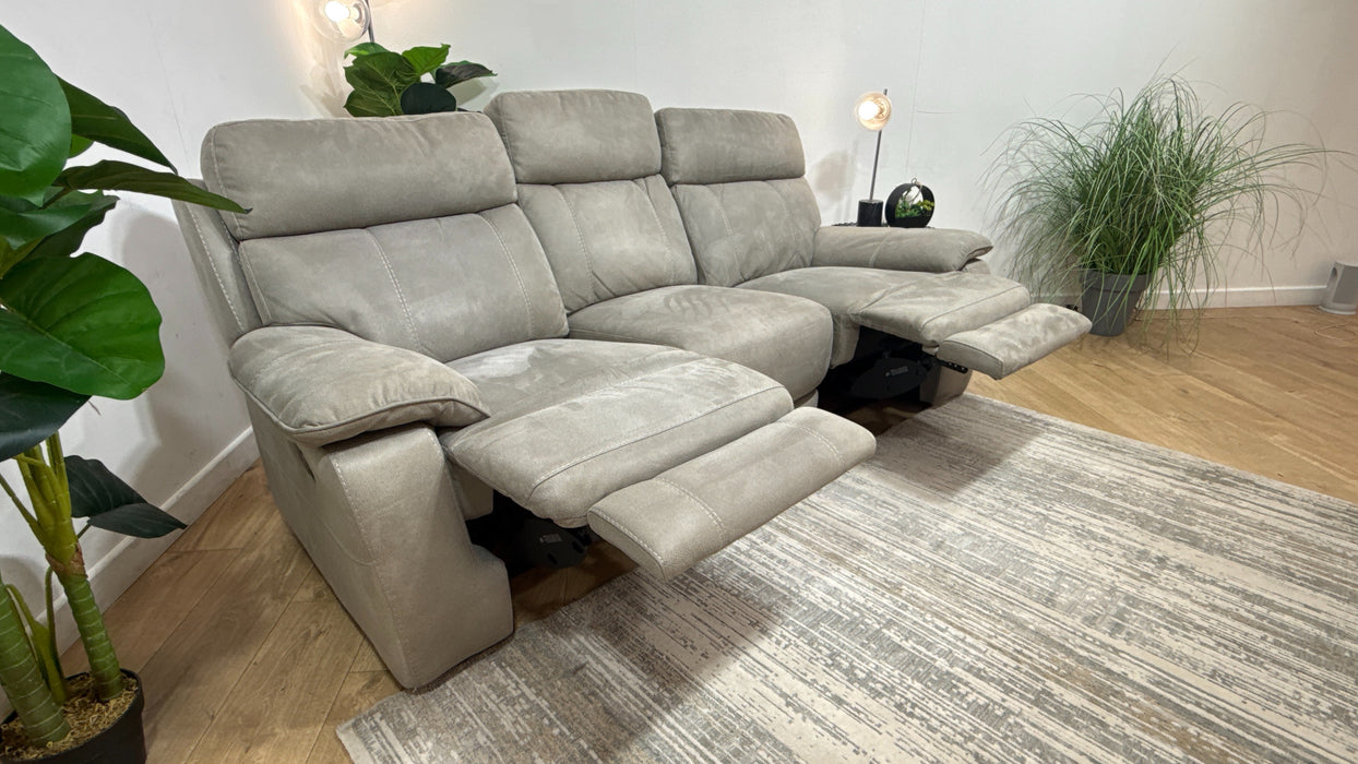 DFS Emery 3 Seater Fabric Manual Recliner in Misty