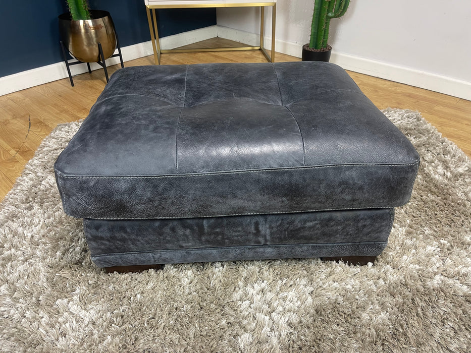 Huntsman Leather Footstool - Utah Grey  - ( WA2 )