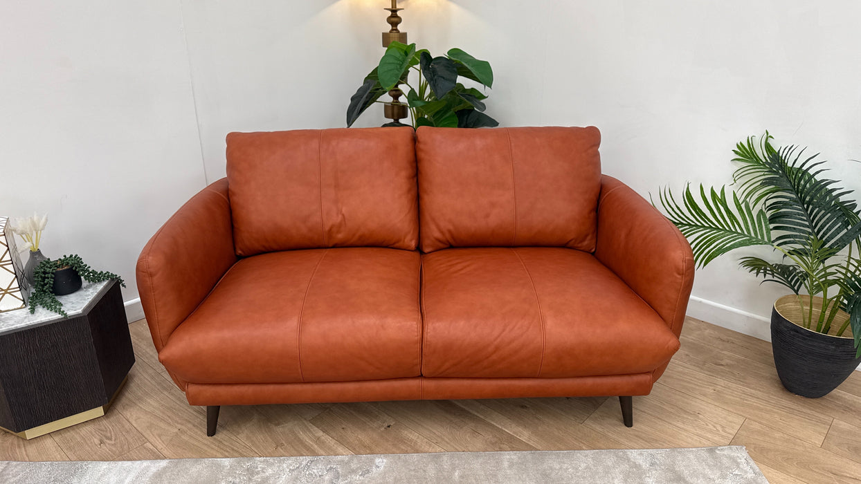 Sofology The Adler Leather 2 Seater in Relaxed Soft Amber