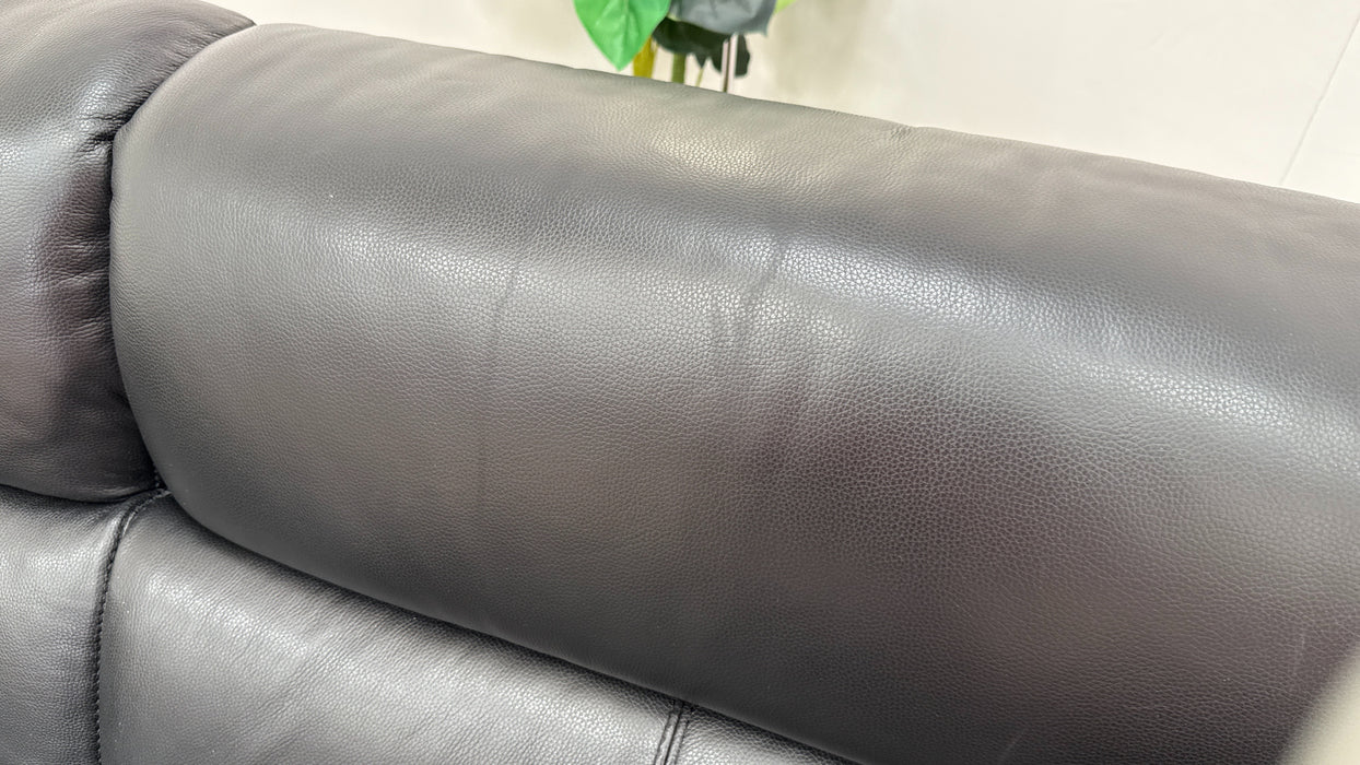 Sofology The Illinois Leather 3 Seater in Le Mans Black