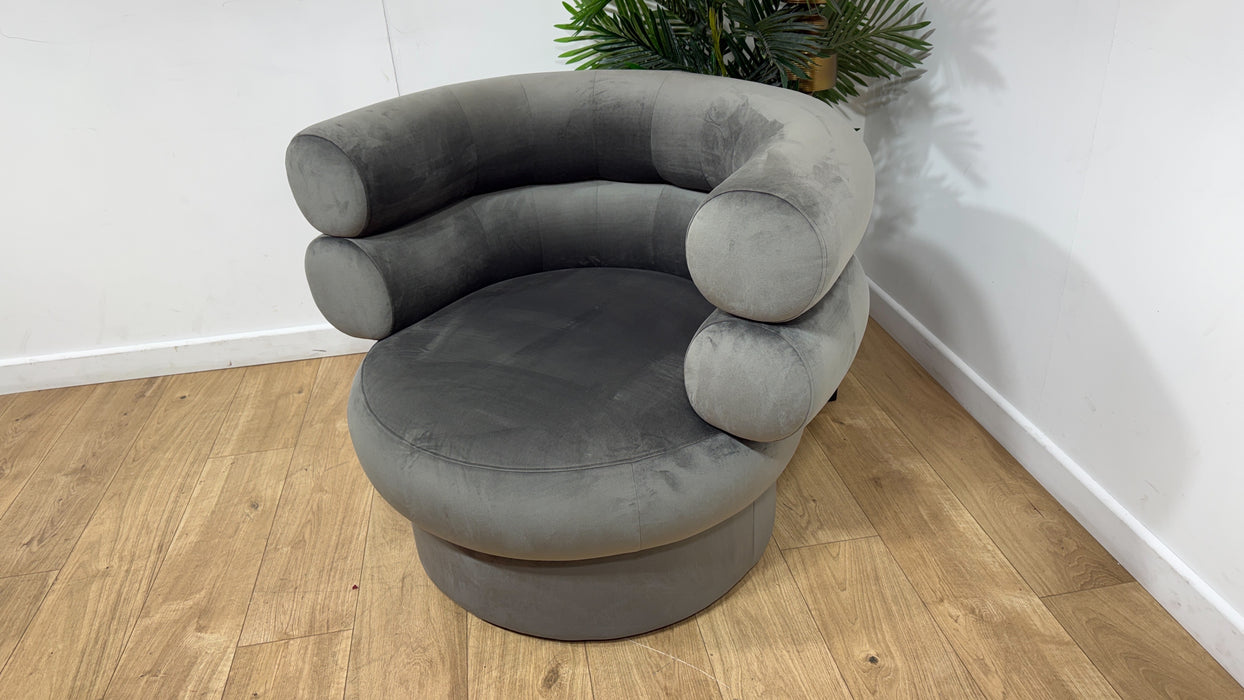 Sofology The Fitzrovia Fabric Accent Chair in Matt Velvet Slate Without Trim