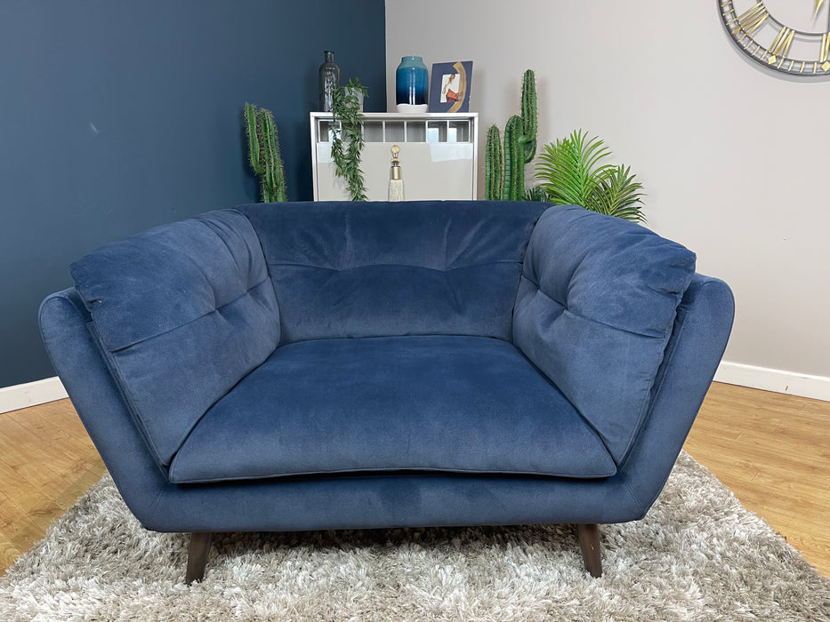 Hygge Fabric Loveseat - Lifestyle Fabric Mottled Navy Blue (WA2)