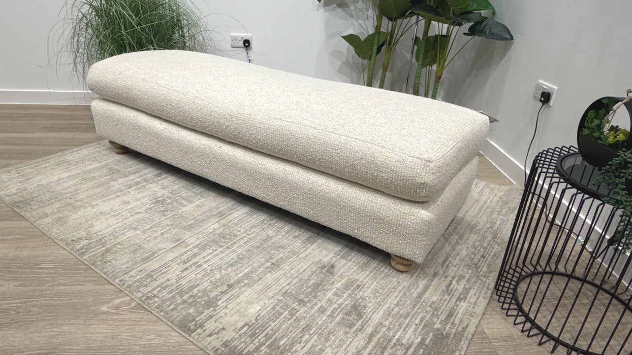 Sofology Hampton Fabric Small Bench Foostool in Chunky Knit Chenille Opal