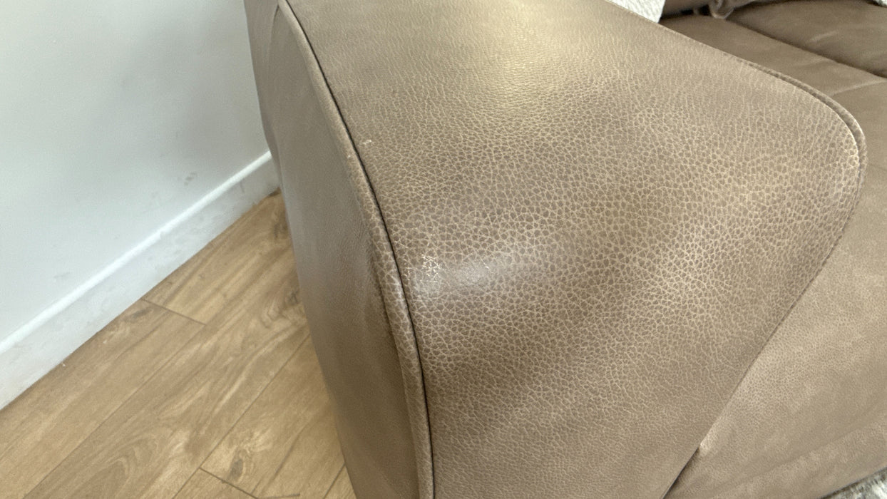 Sofology Artisan Leather 2 Seater in Relaxed Natural Grain Taupe/Natural Mix