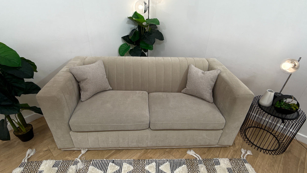 Sofology Astoria Fabric 3 Seater in Vintage Chenille Natural Mix