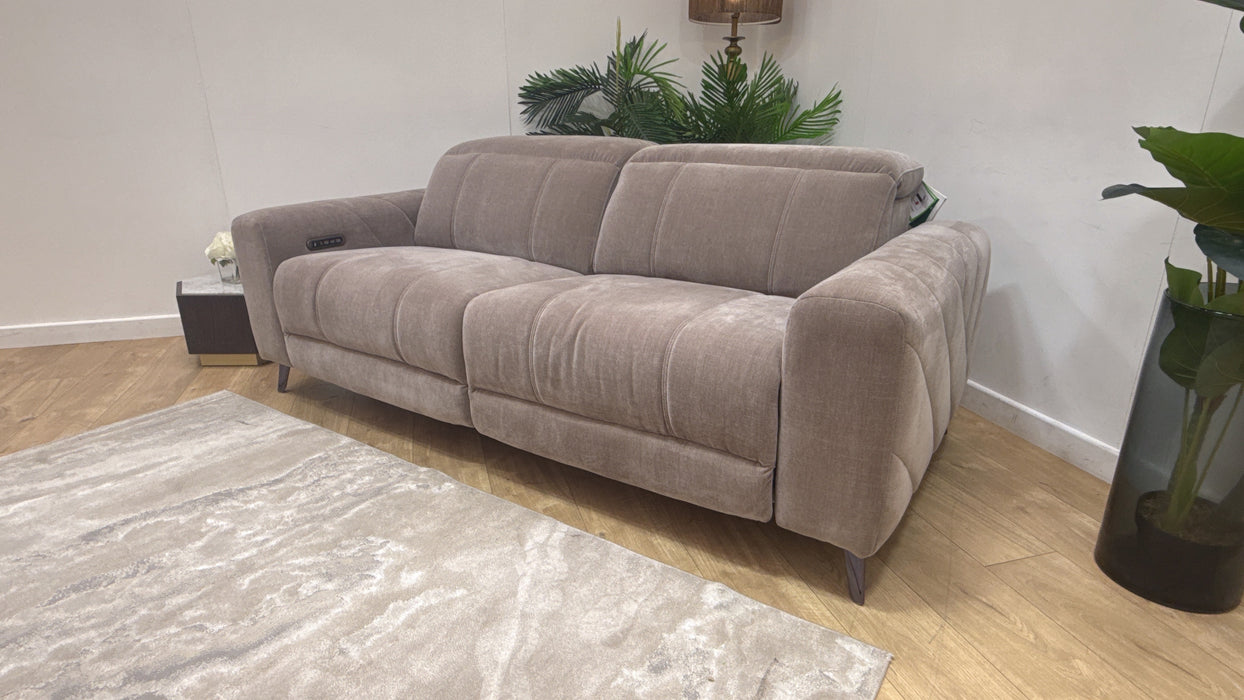 Sofology Allure Fabric 2.5 Seater, Power Recliner/Headrest Heated Seats Lumbar Support Speakers in Relaxed Chenille Nutmeg