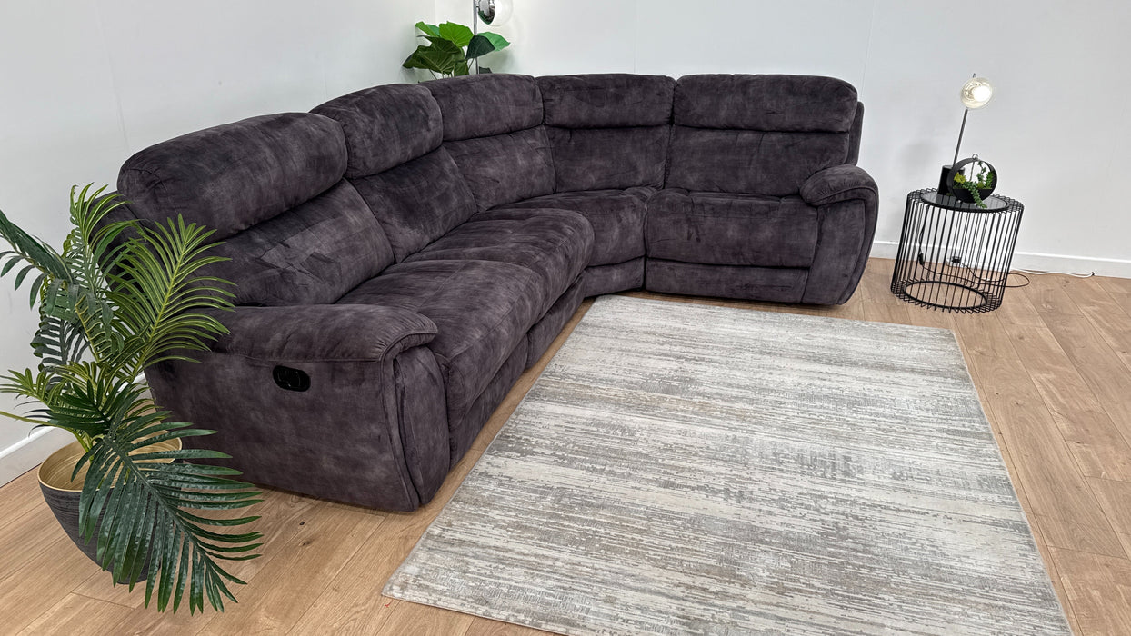 Sofology Radley Fabric Recliner 2.5 Corner 1.5 in Decent Charcoal