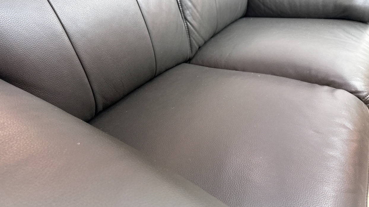 Sofology Carrera Leather 2 Seater in Trusty Embossed Charcoal