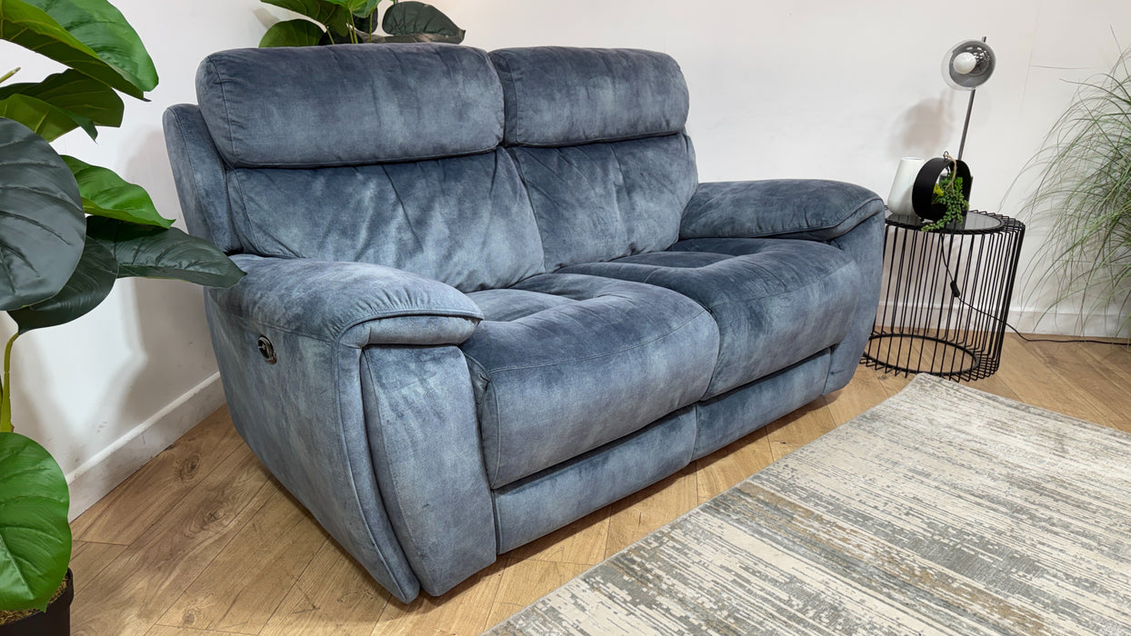 Sofology Radleigh Fabric 2 Seater Power Recliner in Decent Teal