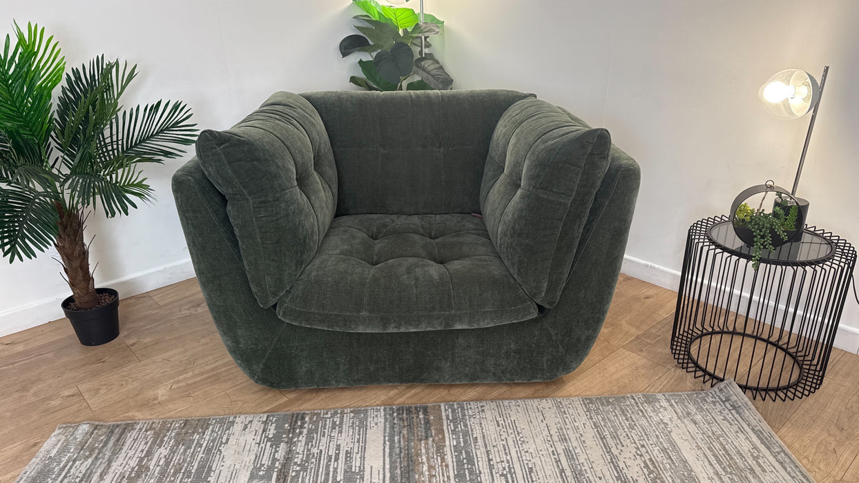 Sofology The Cocoon Fabric Loveseat in Relaxed Chenille Pine