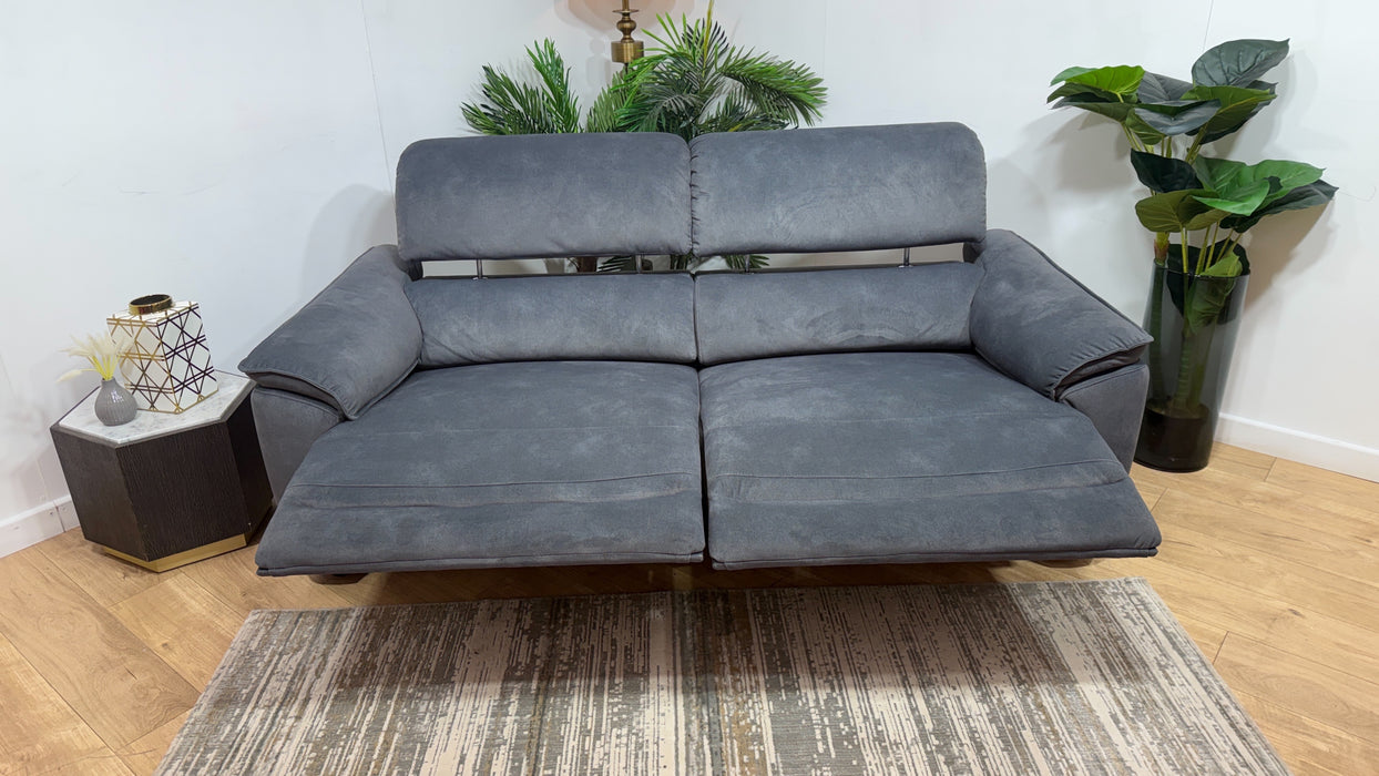 Sofology Hugo Fabric 2.5 Seater Power Recliner/Headrest in Lifestyle Flecked Charcoal