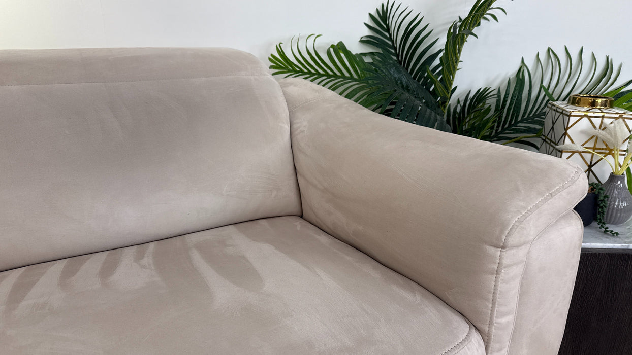 Sofology Ezra Fabric 3 Seater Power Recliner/Headrest in Tara Mink