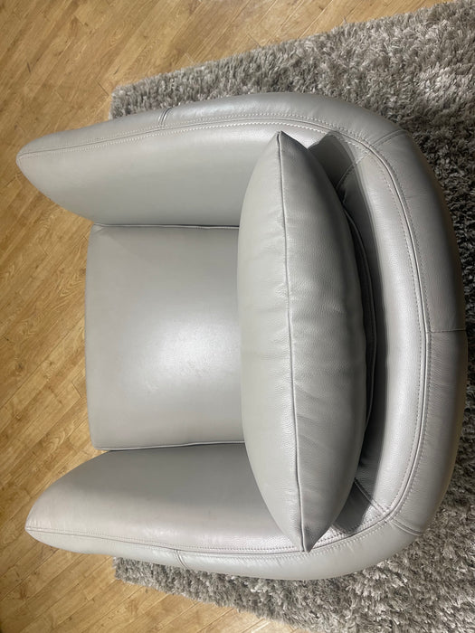 Marvella Swivel Chair Lead Grey Leather (WA2)