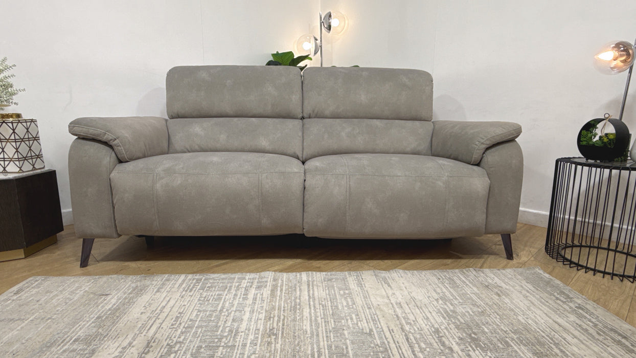 Sofology Bailey Fabric 2.5 Seater Power Recliner in Lifestyle Flecked Stone