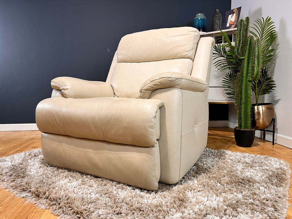 Gracy Leather Chair Manual Recliner - Bone China (WA2)