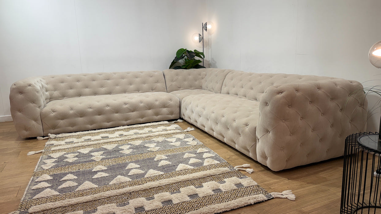 Sofology Venezia Fabric 3 Corner 3 in Relaxed Chenille Cotton