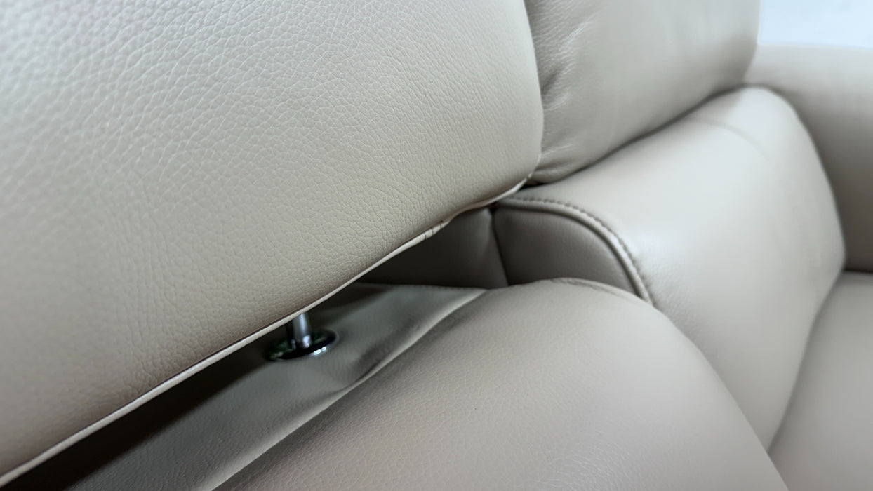 Sofology The Fratelli Leather 2 Seater Power Recliner/Headrest in Trusty Embossed Stone