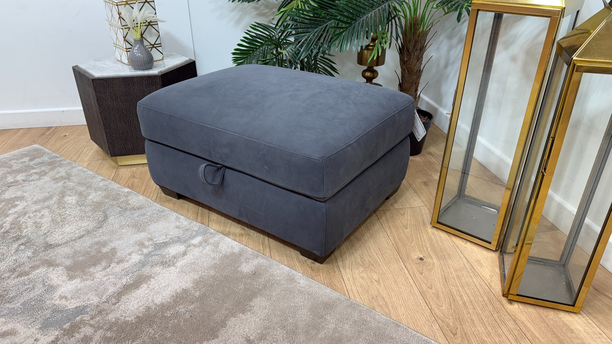 Sofology Sonno Fabric Storage Footstool in Lifestyle Nubuck Feel Steel Grey