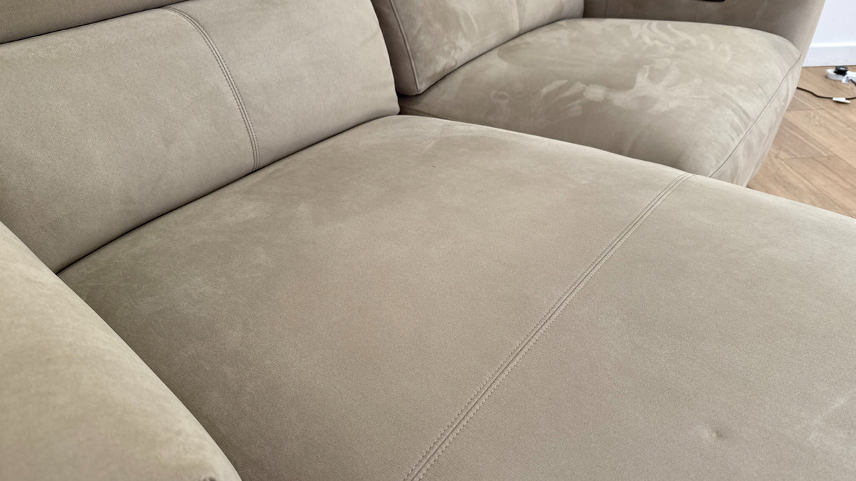 Sofology The Metropolitan 3 Seater Fabric Chaise in Lifestyle Textured Taupe