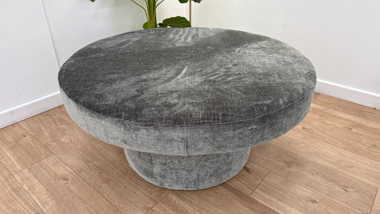 Luella Fabric Footstool in Chenille Alpine Green All Over