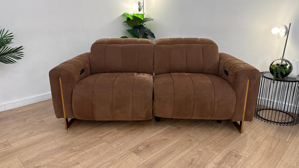 Sofology The Paramount Fabric 2.5 Seater Power Recliner/Headrest in Lifestyle Nubuck Feel Pecan