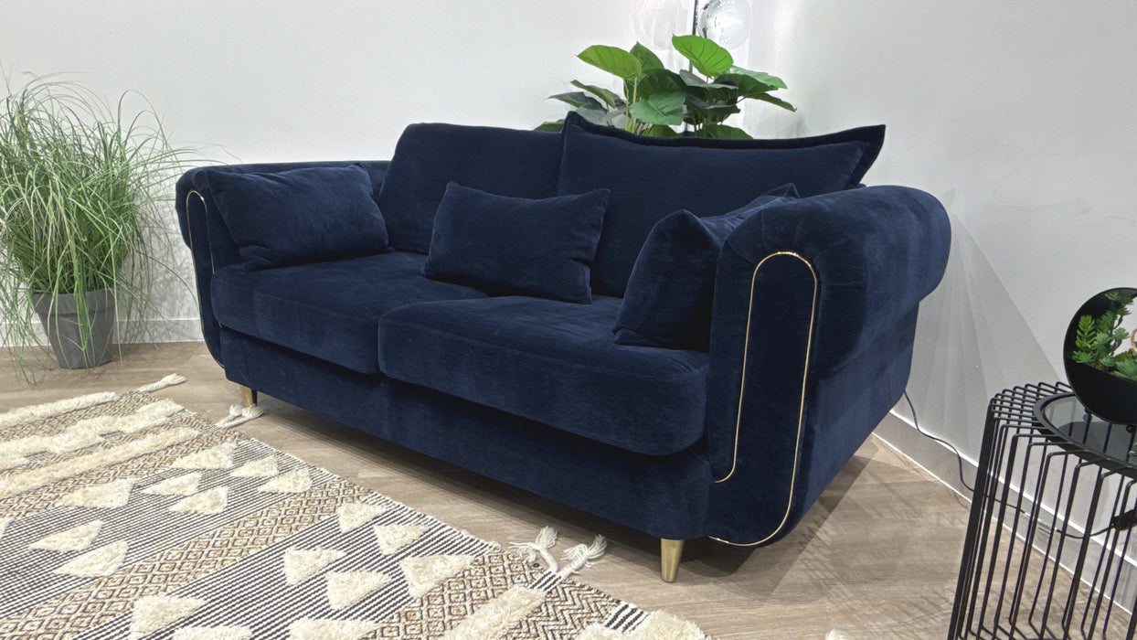 Sofology Chamonix Fabric 3 Seater in Chenille Navy