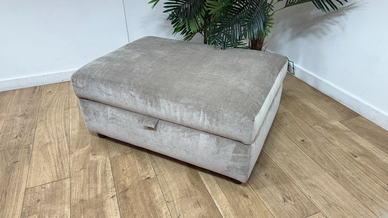 Sofology the Oscar Fabric Storage Footstool in Fine Textured Chenille Stone