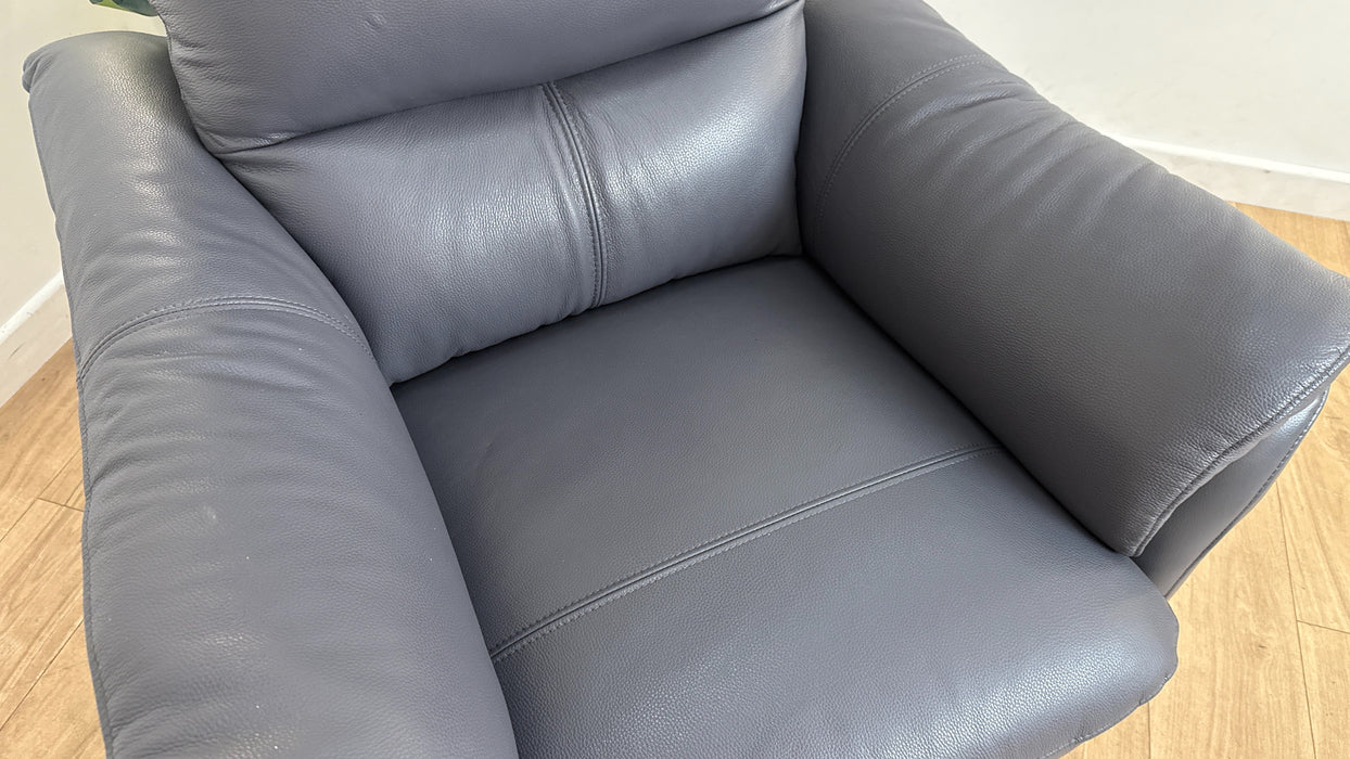 DFS Falcon Leather Recliner Chair in Blue