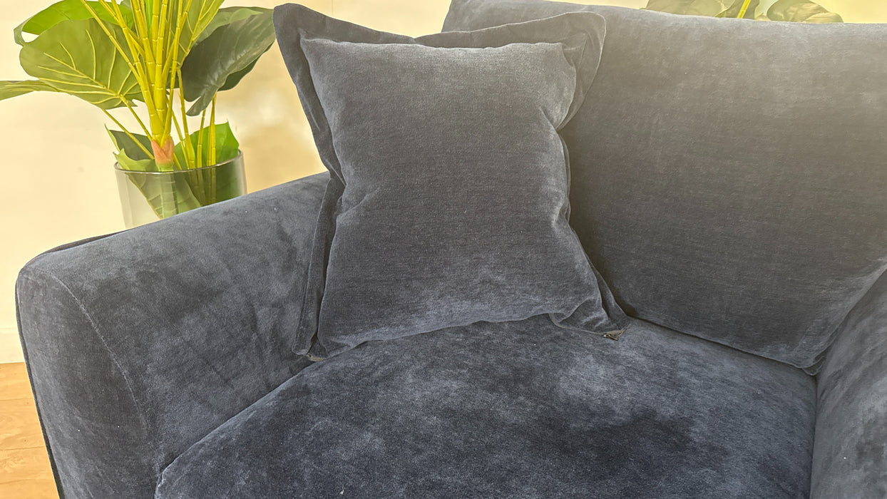 Sofology Mayfair Fabric  Chair in Soft Chenille Navy All Over