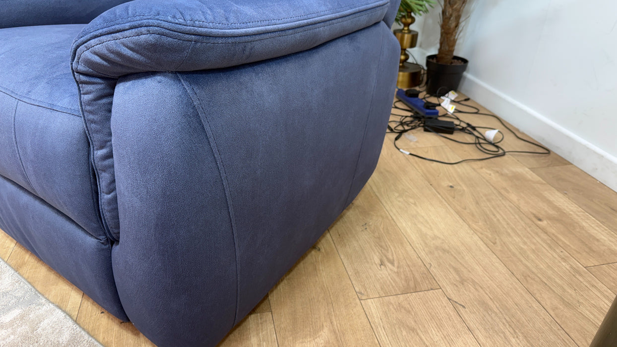 Sofology Bradie Fabric Chair Power Recliner/Headrest in Lifestyle Flecked Navy