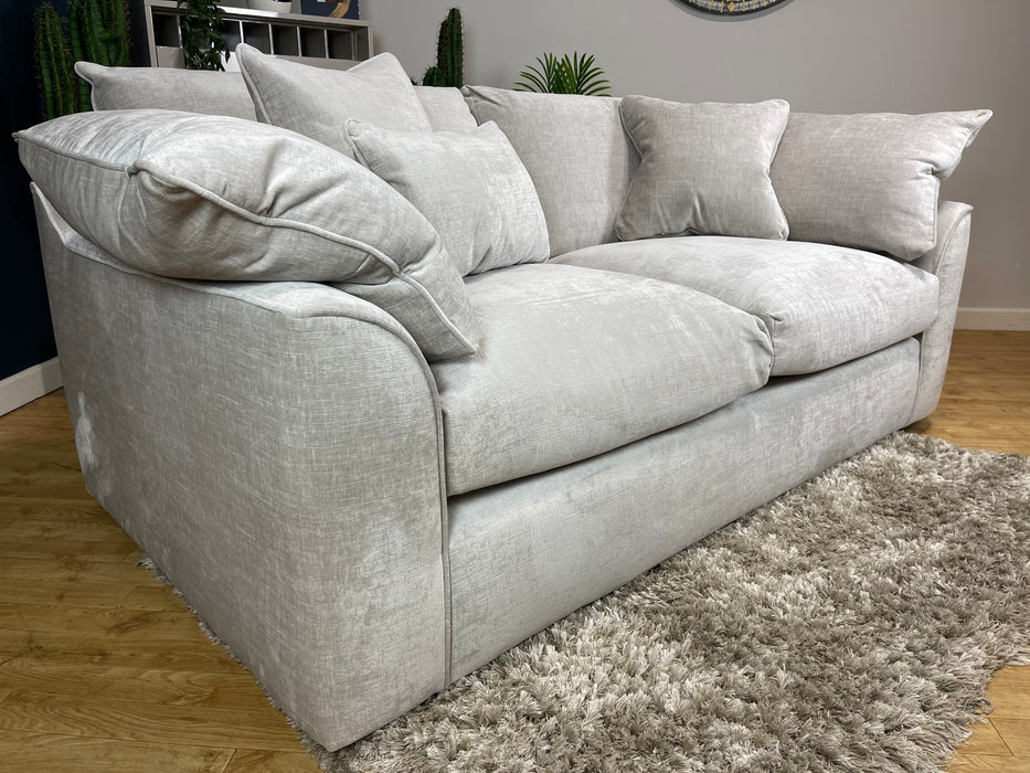 Georgio 3 Seater Luxe Chenille Oyster All Over Extra Flex Fabric (WA2)