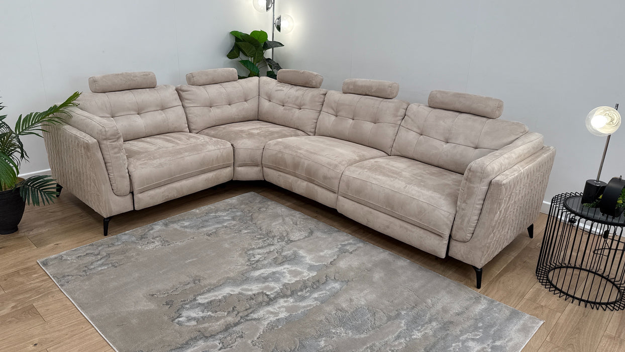 Sofology The Muse 1.5 Corner 3 Fabric Recliner Sofa in Lifestyle Plush Mink