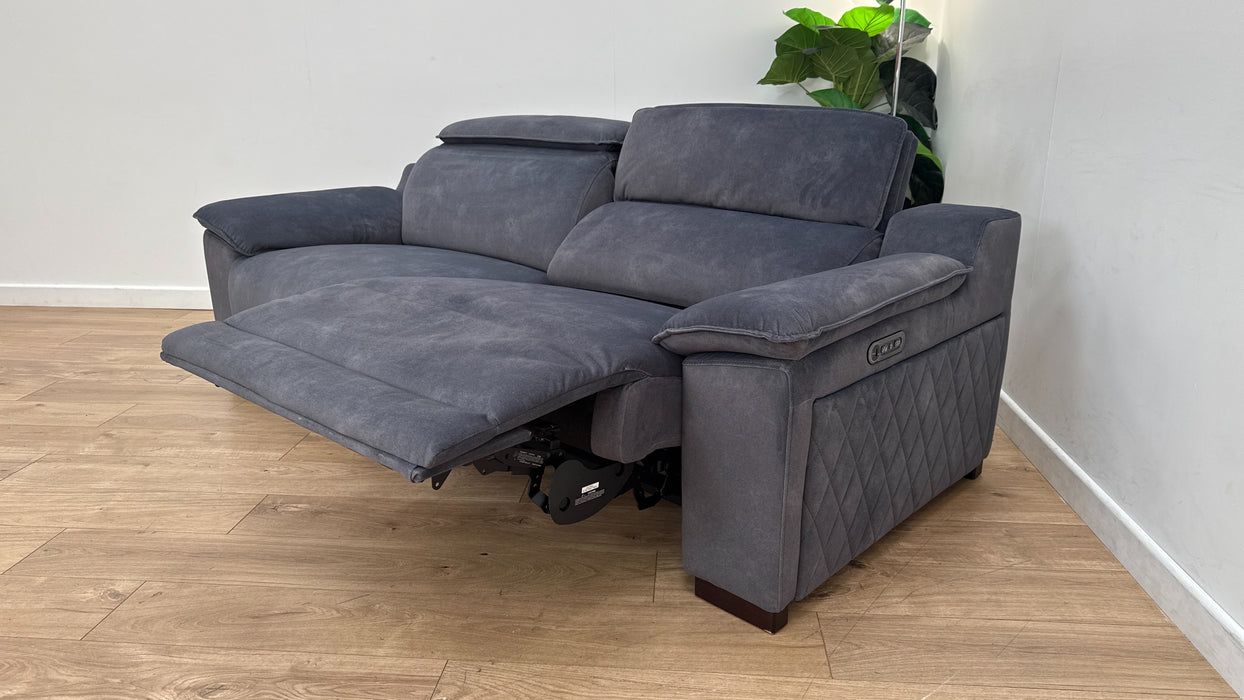 Sofology The Benz 3 Seater Fabric Recliner Sofa in Lifestyle Flecked Fabric Charcoal