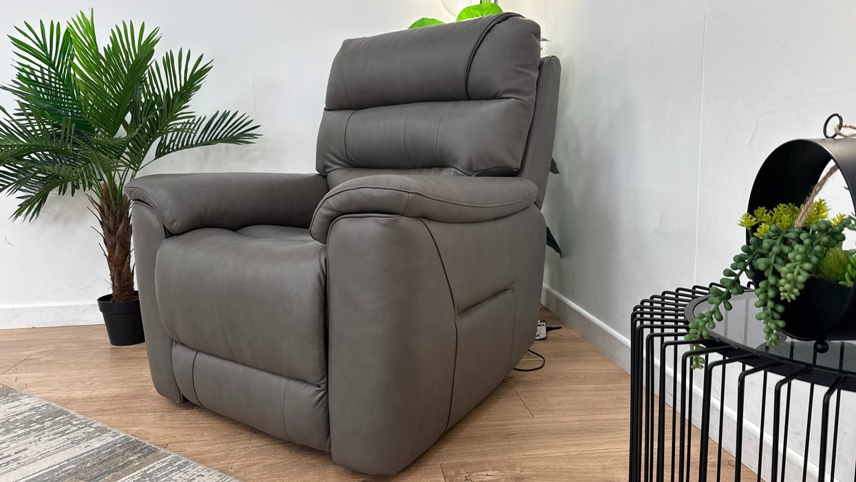 Sofology The Cleveland Recliner Chair in Trusty Embossed Leather Grey