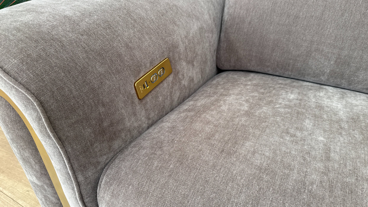 Sofology The Plaza 1.5 Corner 3 Fabric Recliner in Relaxed Chenille Nutmeg