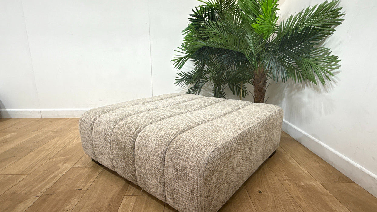 Sofology Downtown Designer Footstool in Basketweave Linen