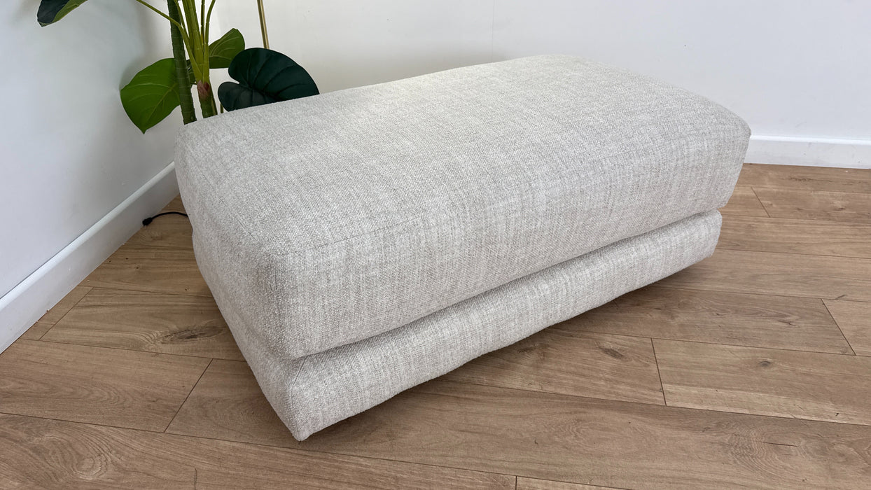 Sofology Ascot Fabric Storage Footstool in Textured Chenille Natural