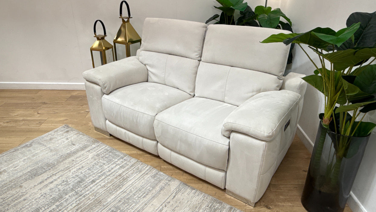 Sofology Laurence Fabric 2 Seater Power Recliner/Headrest in Toronto Beige