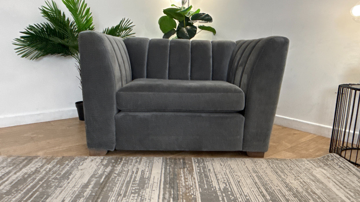 Sofology Downtown Fabric Loveseat in Soft Chenille Slate