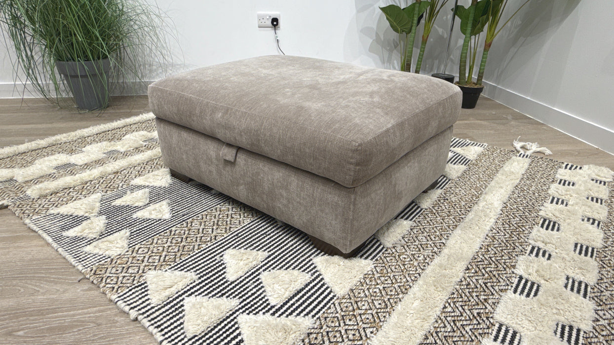 Sofology Tallulah Fabric Storage Footstool in Soft Chenille Wicker