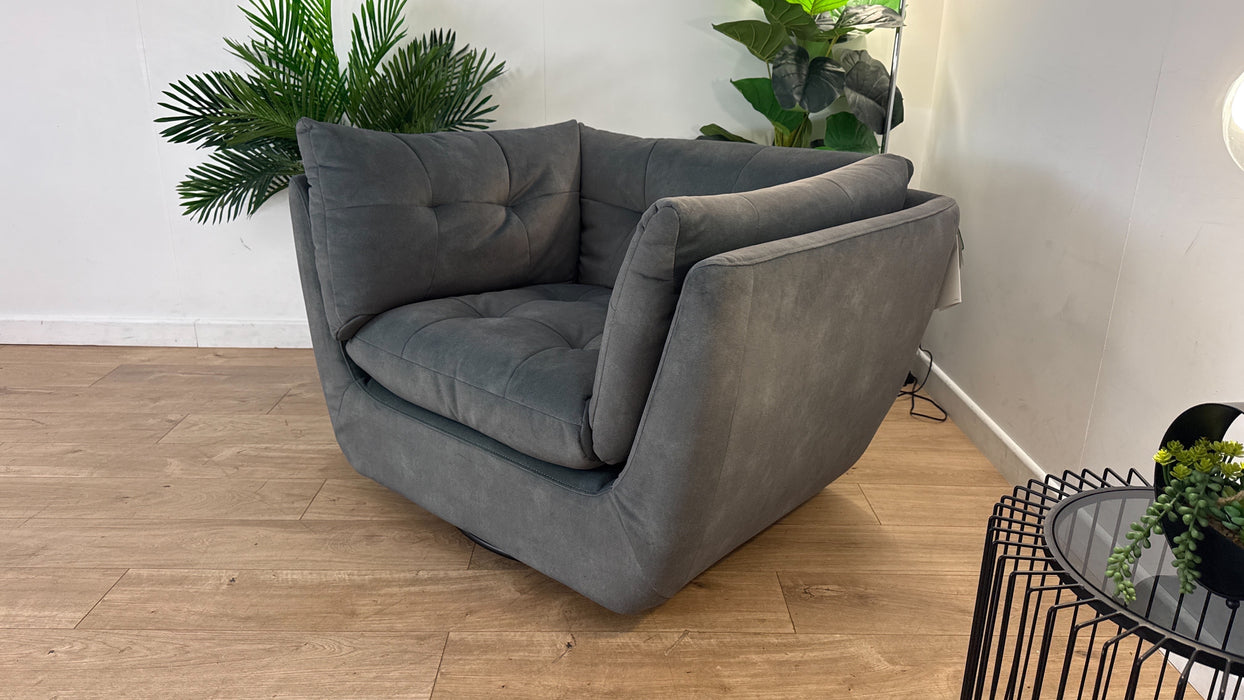 Sofology The Cocoon Fabric Swivel Chair in Mineral Green