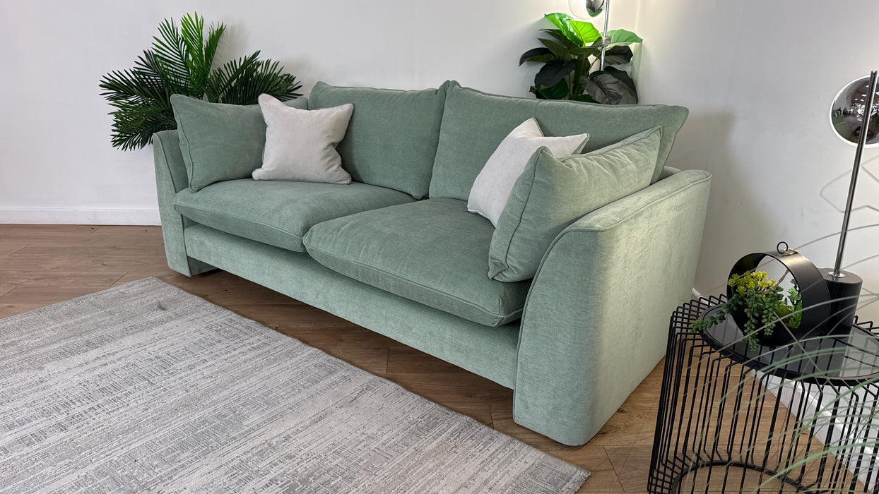 Sofology The Ziggy Fabric 3 Seater in Soft Textured Chenille Eucalyptus Mix