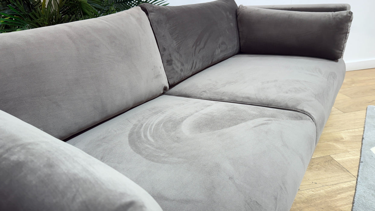 Sofology Strand Fabric 4 Seater in Matt Velvet Mole