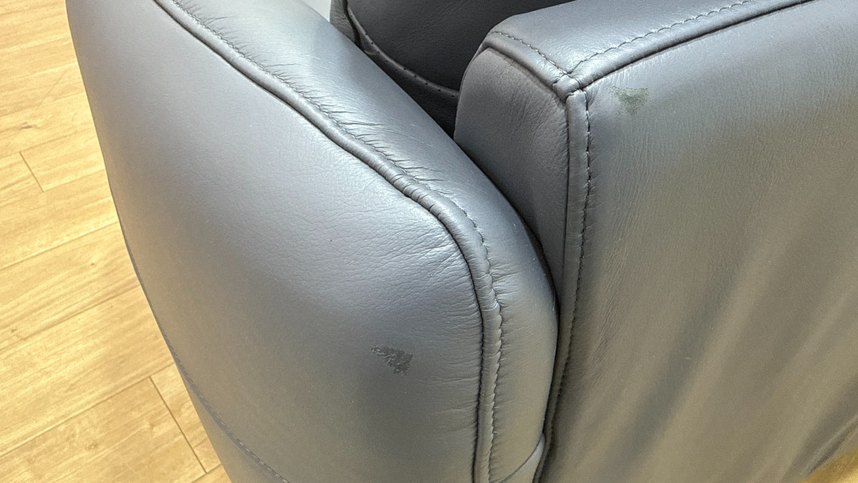 Sofology Adler Leather Asymmetric 4 Seater in Trusty Matt Steel Blue