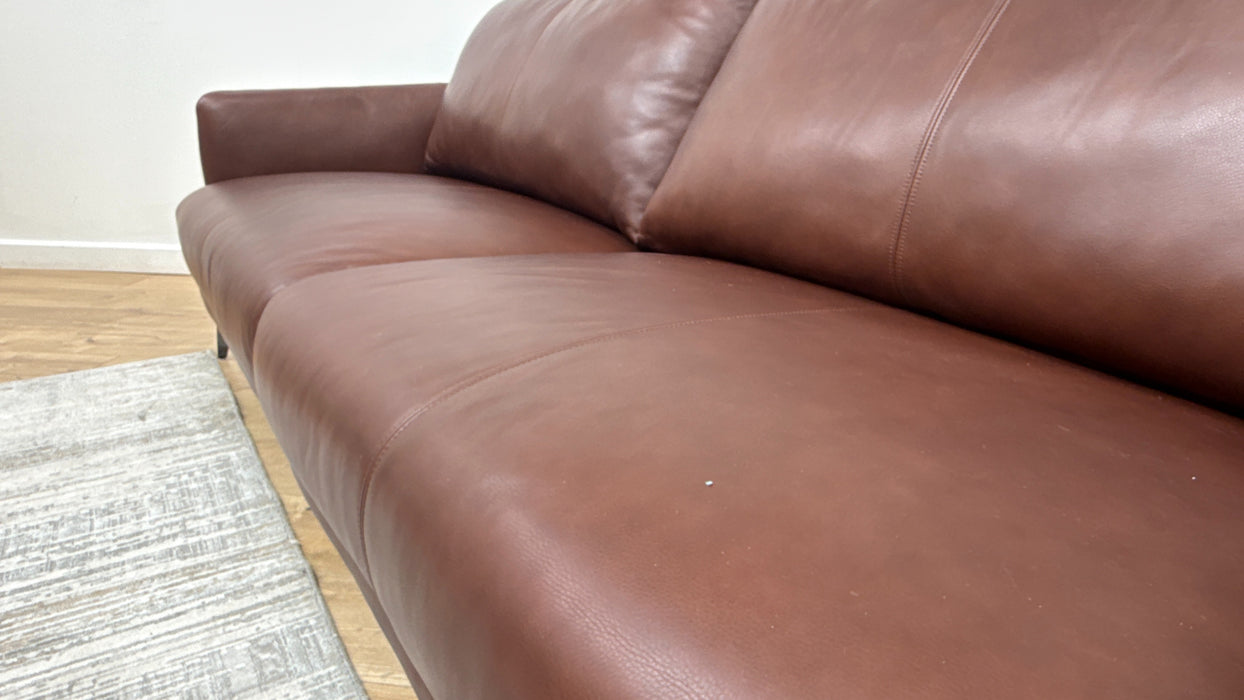 Sofology Adler Leather 4 Seater Split in Relaxed Soft Brown