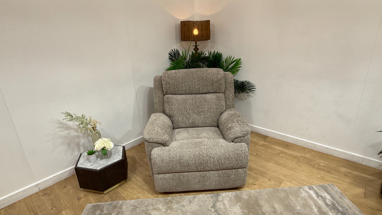 Sofology Gracie Fabric Chair Power Recliner In Hopsack Mink