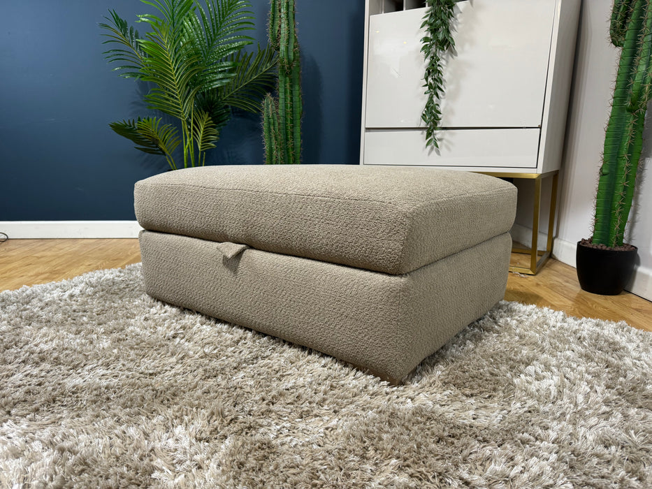 Tallulah Cosy Boucle All Over Taupe Fabric Storage Footstool (WA2)