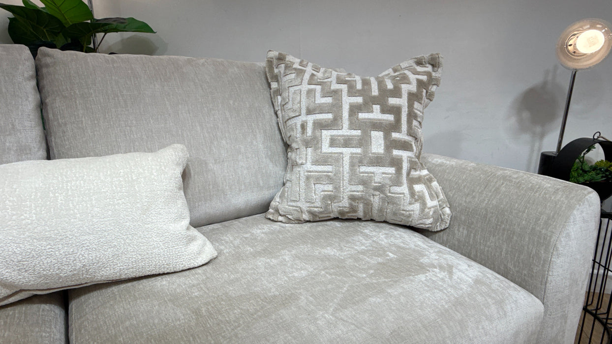 Sofology Mayfair Fabric 3 Seater Foam Seats in Luxury Chenille Mist/Pearl Mix