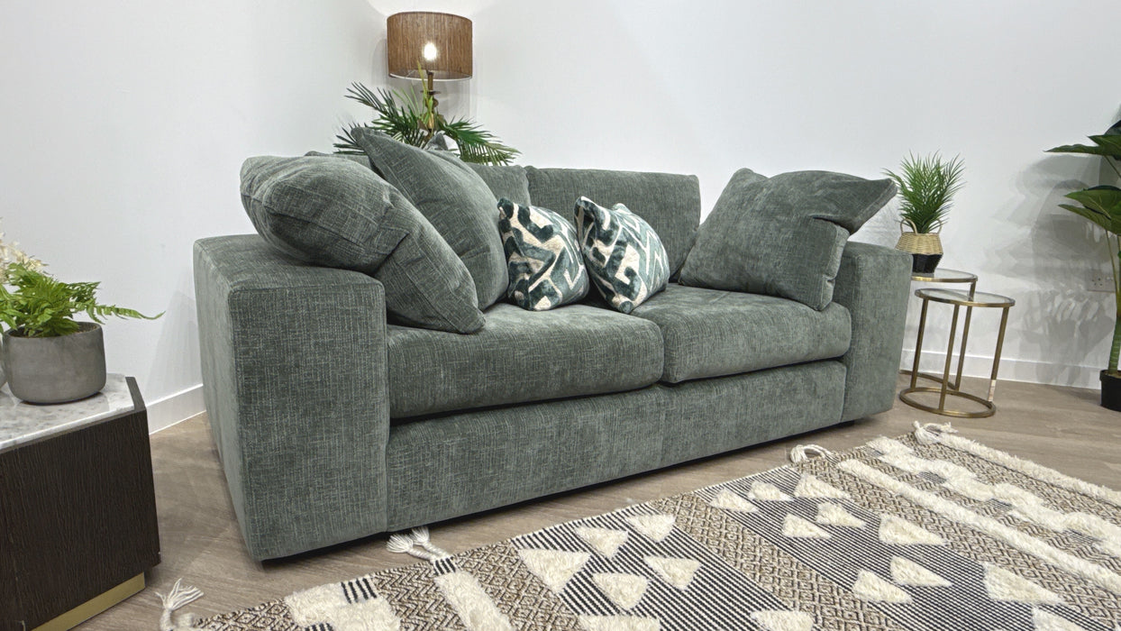Sofology Harrington Fabric 2 Seater in Soft Slub Chenille Pine Mix